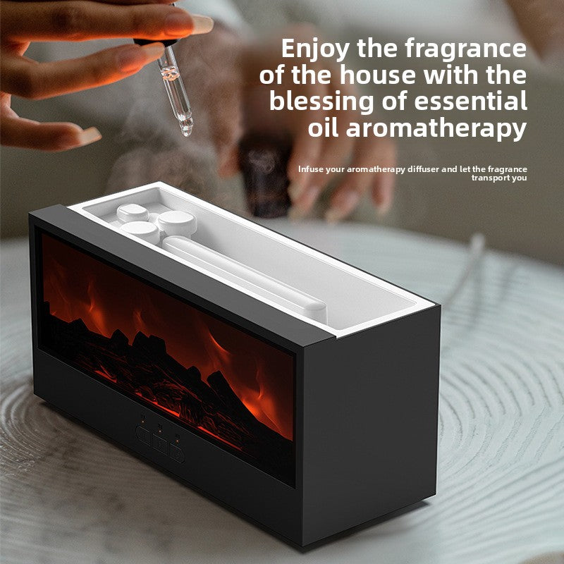 Retro Fireplace Humidifier and Aromatherapy with a 3d flame